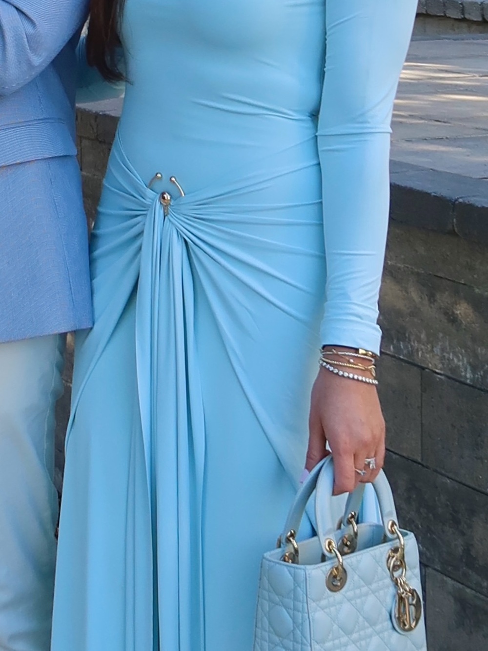 Alaia Muse Light Blue Long Sleeve Dress - Picture 6 of 6
